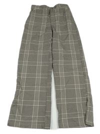 Hnědo-béžové kostičkované kalhoty H&M