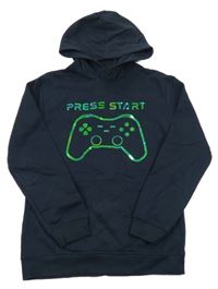 Tmavomodrá mikina s ovladačem a kapucňou H&M