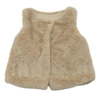 Béžová kožušinová podšitá vesta Dunnes Stores