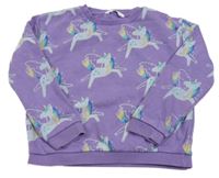 Fialová mikina jednorožci M&S