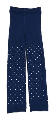 Tmavomodré thermo bodkovaná é pančuskové legíny