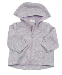 Lila kvetovaná šušťáková jarná bunda s kapucňou Ergee