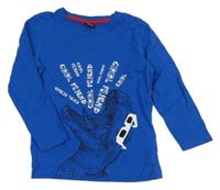 Modré triko s nápisy a dinem Kiki&Koko