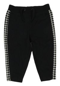 Černé tepláky s bílo-černým vzorovaným pruhem River Island