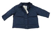 Nové - tmavomodrá šusťáková prošívaná zateplená bunda F&F