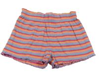 Růžovo-oranžovo-modré pruhované žebrované kraťasy Tu