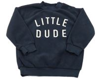 Tmavomodrá fleecová mikina s nápisom Nutmeg