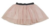 Svetloružová tylová sukňa s tmavosivým pasom Dopodopo