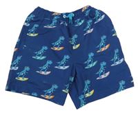 Tmavomodré plážové kraťasy s dinosaury Next