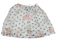 Biela silonová bodkovaná á sukňa s obrázkami