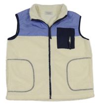 Smetanovo-fialová huňatá vesta s kapsou Primark