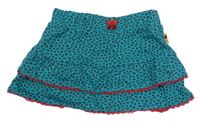 Nové - Tyrkysová vzorovaná vrstvená sukňa