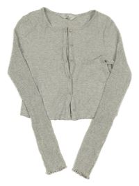 Sivé rebrované prepínaci crop tričko H&M