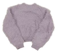 Lila crop chlupatý sver Zara