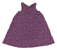 Fialové kvetované šaty H&M