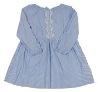 Modro-bílé pruhované lehké šaty s motýlky H&M