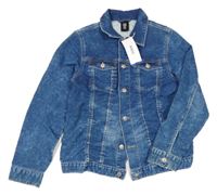 Nové - modrá melírovaná riflová bunda s kapsami H&M