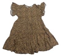 Hnedé ľahké šaty s leopardím vzorom Next