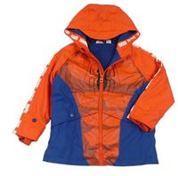 Červeno-modrá nepromokavá jesenná lehce zateplená bunda s kapucí - Spiderman Primark