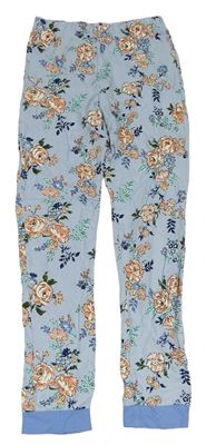 Světlemodré květované pyžamové kalhoty Nutmeg