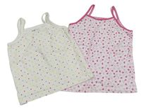 2set- 2x bílá košilka - se srdíčky + puntíkatá 