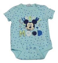 Světlemodré vzorované body s Mickeym Disney