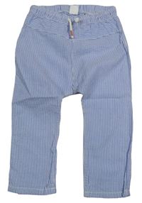Modro-bílé pruhované plátěné turecké kalhoty H&M
