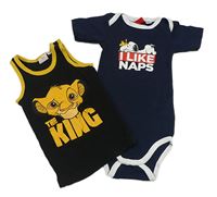2set - Tmavomodré body so Snoopym + čierne tielko so Simbou