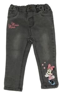 Šedé skinny rifle s Minnie Disney