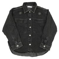 Tmavosivá rifľová bunda s kamienkami Zara