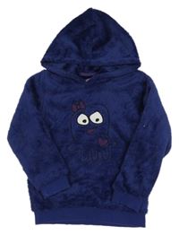Tmavomodrá plyšová mikina s chobotnicí a kapucňou Impidimpi
