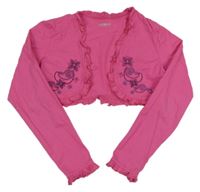 Ružové bolerko s výšivkou a volánikmi Jako.o