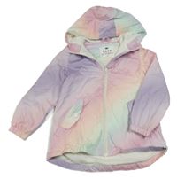 Barevná pastelová šusťáková lehce zateplená bunda s kapucí F&F