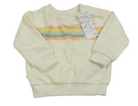 Nové - Smetanovo-barevná mikina s nápisem a pruhy Primark