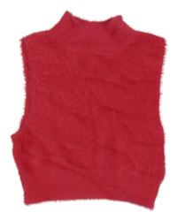 Fuchsiová chlpatá svetrová vesta