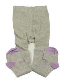 Šedo-lila punčocháče se srdíčky Pocopiano