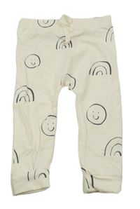 Smotanové ľahké tepláky so smajlíkmi George