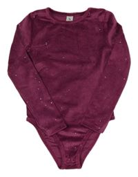 Fialové zamatové trblietavé body Tu