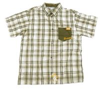 Smetanovo-khaki-béžová kostkovaná košile H&M