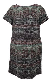 Dámské vínovo-světlemodré vzorované šaty Monsoon 