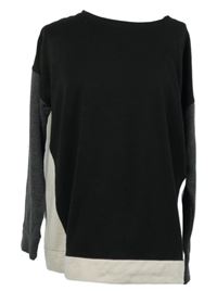 Dámské černo-šedo-béžové triko 