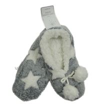 Nové - Dámské šedo-bílé hvězdičkované chlupaté bačkory Dunnes vel. 35-38