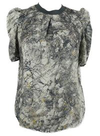 Dámská šedá vzorovaná halenka s nabíranými rukávy Next 