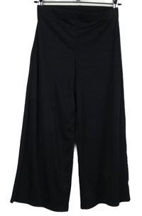 Dámské černé žebrované culottes kalhoty Boohoo 