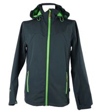 Pánská tmavošedá softshellová bunda s kapucí Icepeak