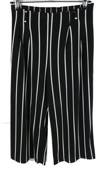 Dámské černo-bílé pruhované culottes kalhoty Lascana