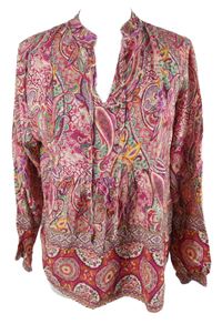 Dámská růžovo-barevná vzorovaná halenka Neutrend 