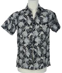 Pánska čierna kvetovaná košeľa Topman
