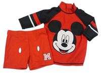 2set- červeno-čierne UV tričko s Mickey Mousem+ nohavičkové plavky George