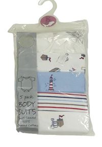 5x body bílé s obrázky+ modré s majákem+ pruhované Matalan